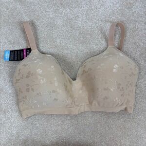 Bali‎ Comfort Revolution Wirefree Bra Floral Beige DF3643 3XL/3TG NWT